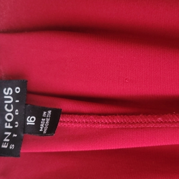 Enfocus Studio Plus Size Dress Size 16 Burgundy - Picture 3 of 7